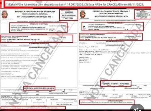 Print das notas fiscais irregulares.